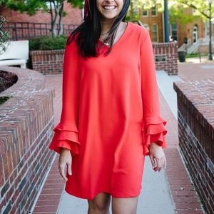 Orange Ruffle Sleeve Dress!!